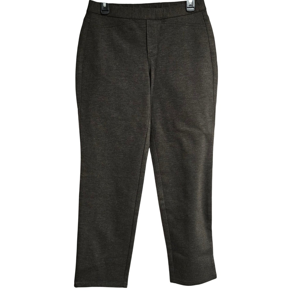 J. Jill Ponte Slim Leg Pants Charcoal Gray Stretch Pull On Trousers Women's S/P